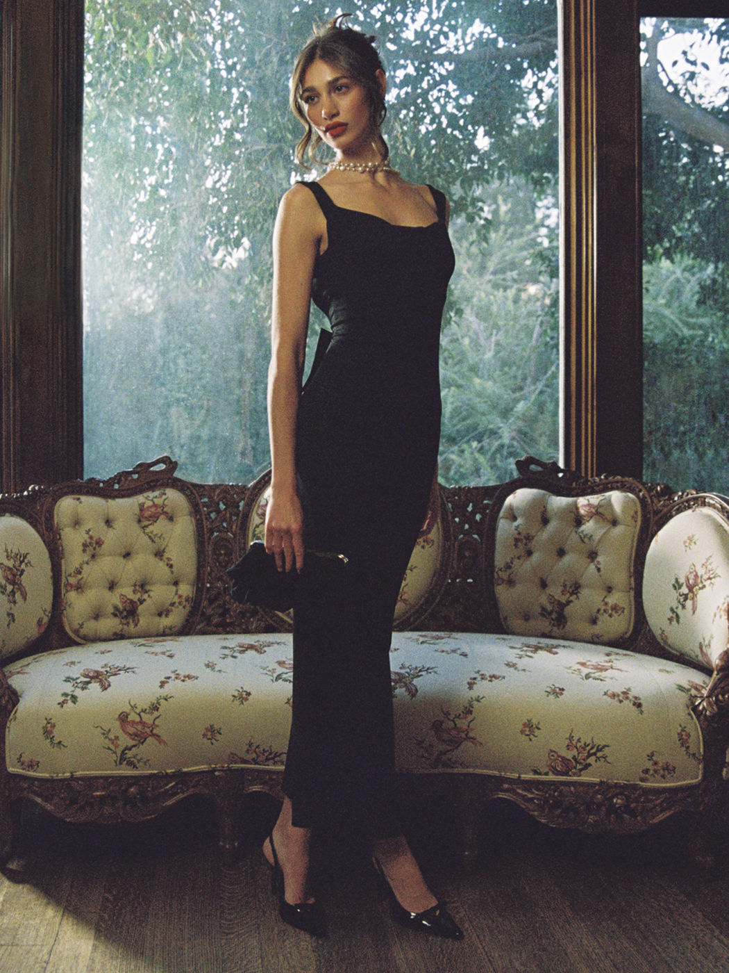 Cowl Neck Bowknot Backless Maxi Dress