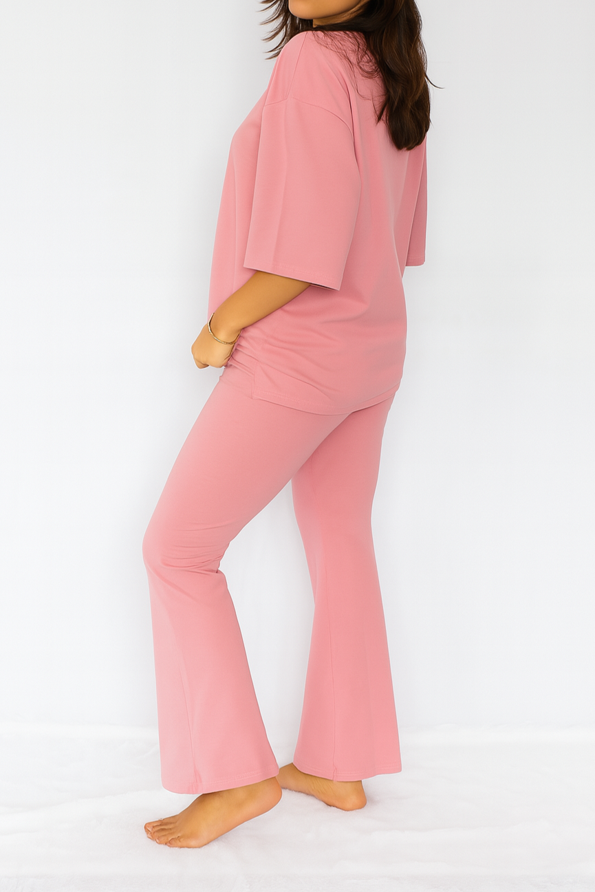 7MNST Cozy Chic Long Pant Set Make Me Blush