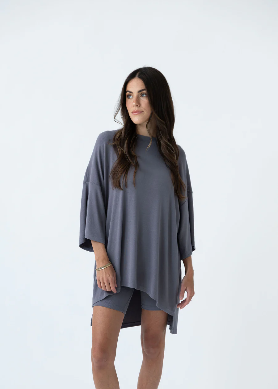 7MNST Cozy Chic Long Set Slate