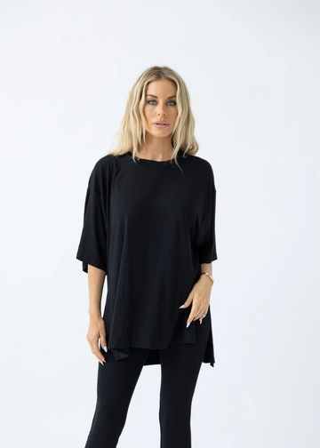 7MNST Cozy Chic Long Pant Set Black