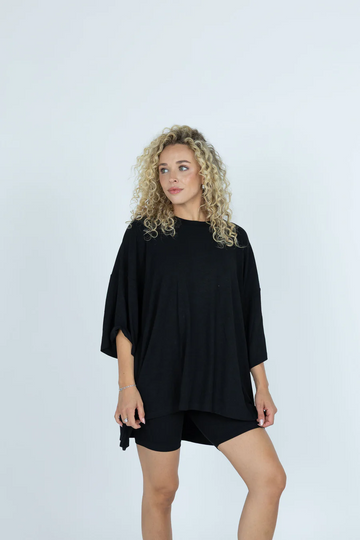 7MNST Cozy Chic Long Set Black