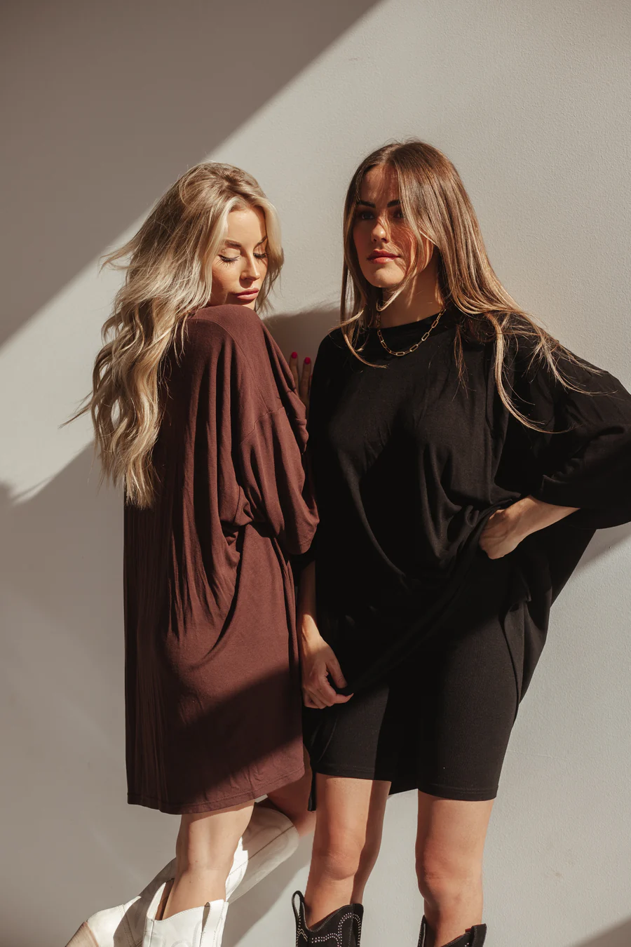 7MNST Cozy Chic Long Set  (Black & Brown)