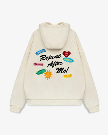 Repeat After Me Patchwork Hoodie